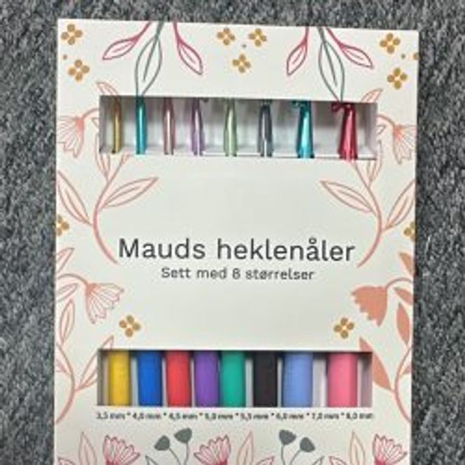 Hovedbilde Mauds heklenålsett 8 størrelser