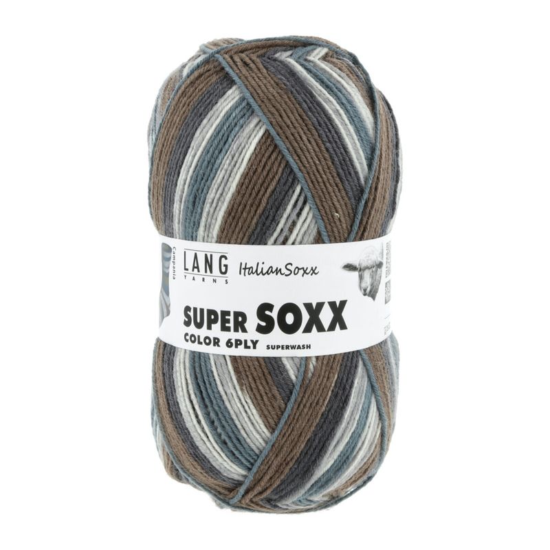 Super soxx 6ply -flerfarget